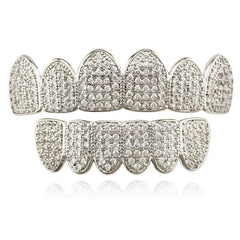 18K Plated Hip Hop Braces with Micro Inlaid Zircon Metal