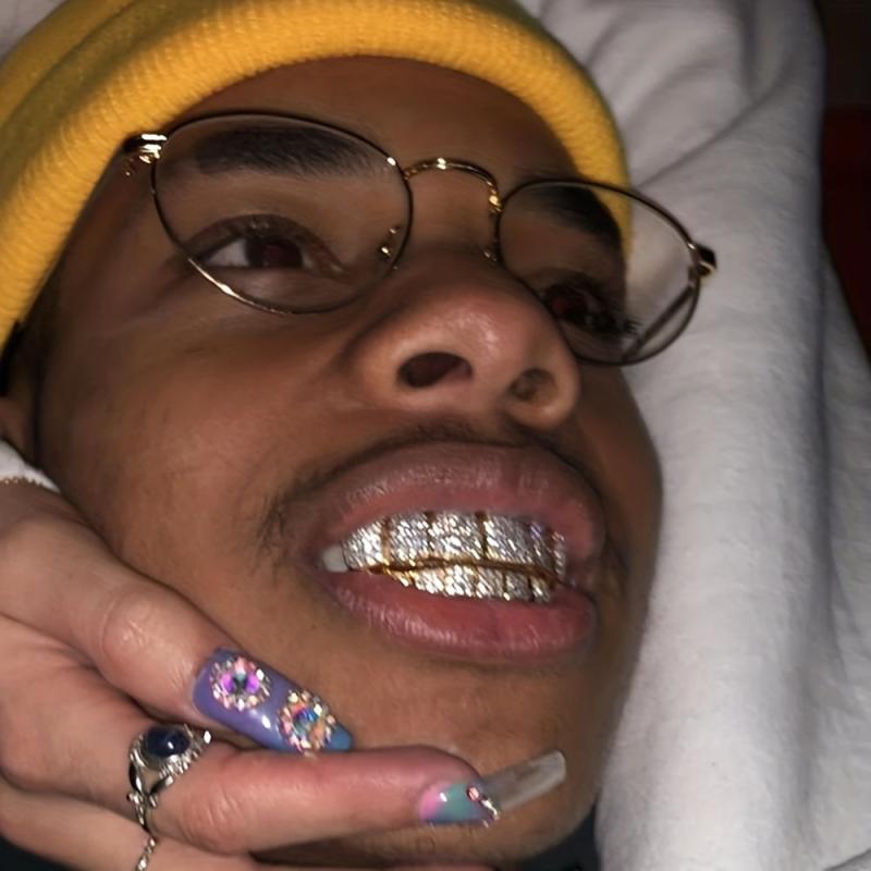 18K Plated Hip Hop Braces with Micro Inlaid Zircon Metal