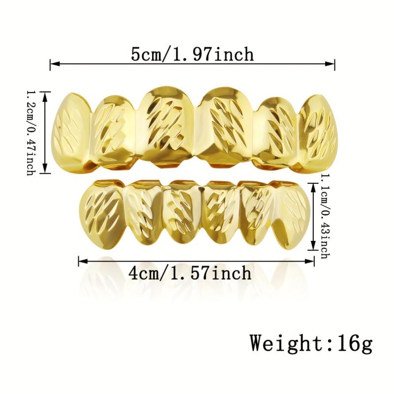 Golden Hip Hop Grills Teeth Set for Men & Women
