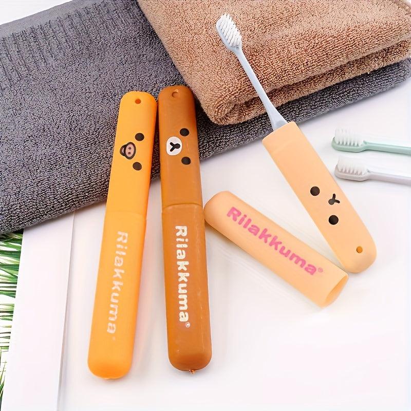 3pcs Cartoon Toothbrush Storage Container Box