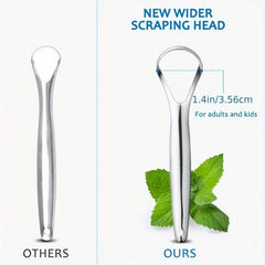 Stainless Steel Tongue Scraper Oral Care Tool for Adults