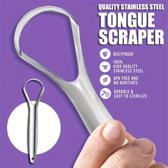Stainless Steel Tongue Scraper Oral Care Tool for Adults