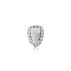 Men's Single Tooth Grillz with Rhinestone, Daily Wear Accessory