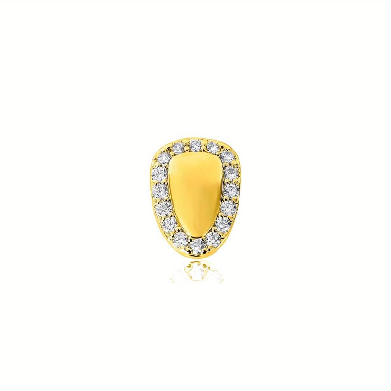 Men's Single Tooth Grillz with Rhinestone, Daily Wear Accessory