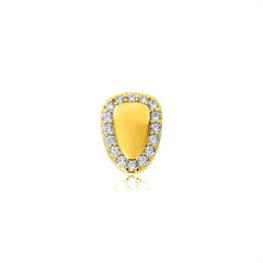 Men's Single Tooth Grillz with Rhinestone, Daily Wear Accessory