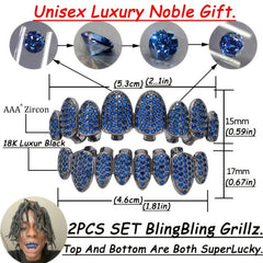 Y2K Black Teeth Grillz Set Hip Hop Rapper Jewelry Gift