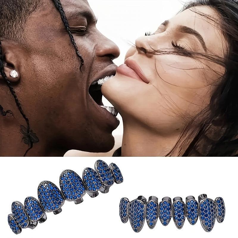 Y2K Black Teeth Grillz Set Hip Hop Rapper Jewelry Gift