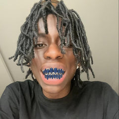 Y2K Black Teeth Grillz Set Hip Hop Rapper Jewelry Gift