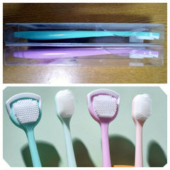 Nano Adult Toothbrush with Tongue Brush and Scraper