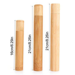 Portable Bamboo Toothbrush Tube Storage Holder Container Box