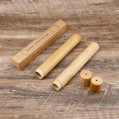 Portable Bamboo Toothbrush Tube Storage Holder Container Box