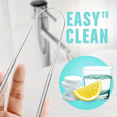 2pcs Tongue Scraper Stainless Steel Oral Care Mental Cleaning Tools