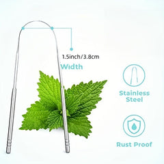 2pcs Tongue Scraper Stainless Steel Oral Care Mental Cleaning Tools