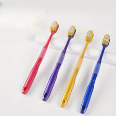 8pcs Soft Filament ToothBrush Rounded Brush Head Non Slip Handle Easy Remove