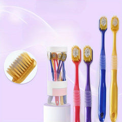 8pcs Soft Filament ToothBrush Rounded Brush Head Non Slip Handle Easy Remove