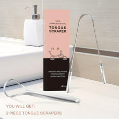 2pcs Stainless Steel Tongue Cleaner Teeth Care Dental Tools