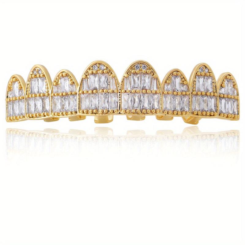 Micro set Zircon 18k Hip hop Braces Grills For Men And Women Halloween