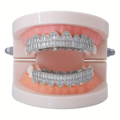Micro set Zircon 18k Hip hop Braces Grills For Men And Women Halloween