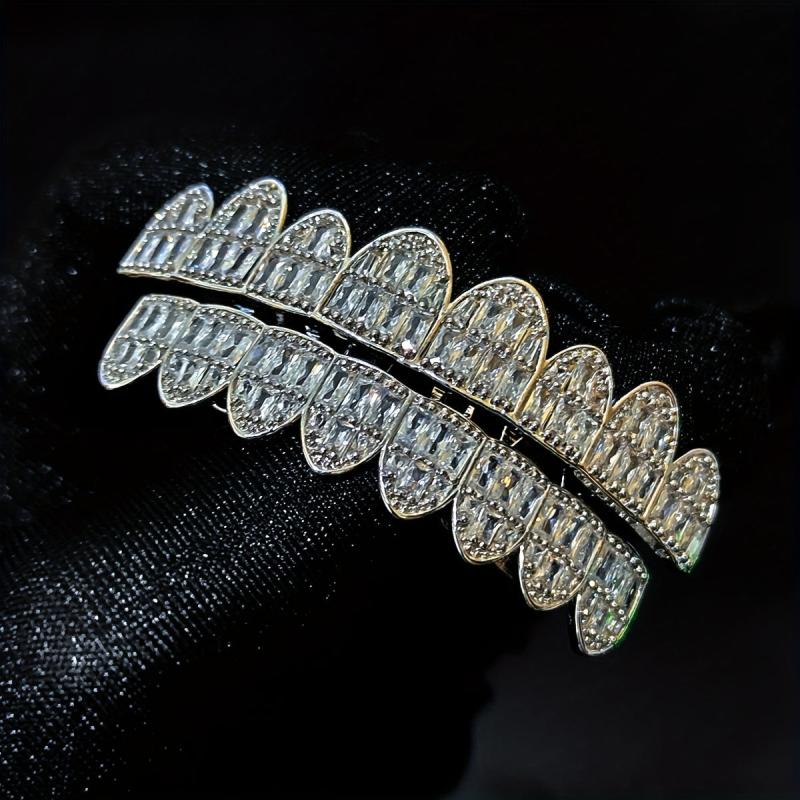 Micro set Zircon 18k Hip hop Braces Grills For Men And Women Halloween