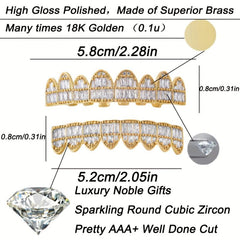 Micro set Zircon 18k Hip hop Braces Grills For Men And Women Halloween