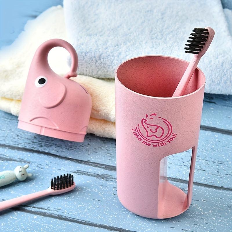 Elephant Travel Toothbrush Storage Container Box Gargle Cup