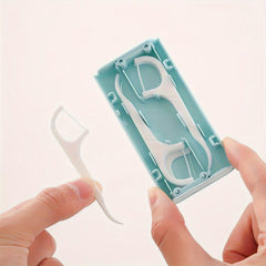 Dental Floss Picks Dispenser Storage Box Automatic Floss Pick Dispenser