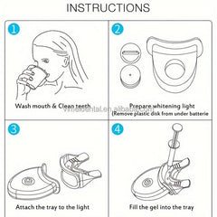 Wireless Teeth Whitening Kit LED Lights Gel Pens Stain Cleaning at Home