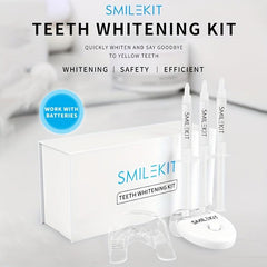 Wireless Teeth Whitening Kit LED Lights Gel Pens Stain Cleaning at Home
