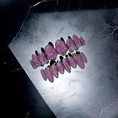 Hip Hop Teeth Grillz Top and Bottom Iced Out Gold Silver Plated Grillz Men Women