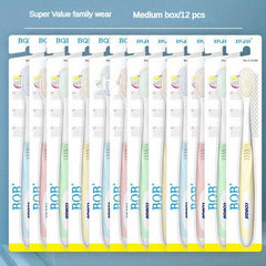 12pcs Family Soft Manual Toothbrushes Deep Cleaning Oral Care Home