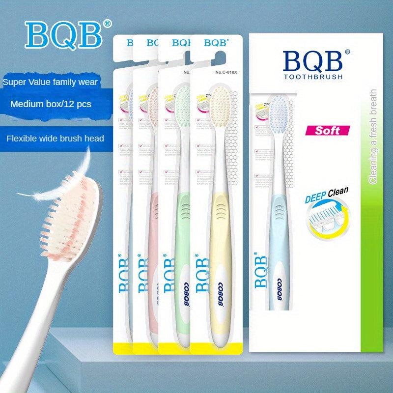 12pcs Family Soft Manual Toothbrushes Deep Cleaning Oral Care Home