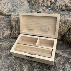 Wooden Herb and Smoking Accessories Storage Box with Grinder and Paper Slots