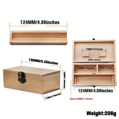 Wooden Herb and Smoking Accessories Storage Box with Grinder and Paper Slots