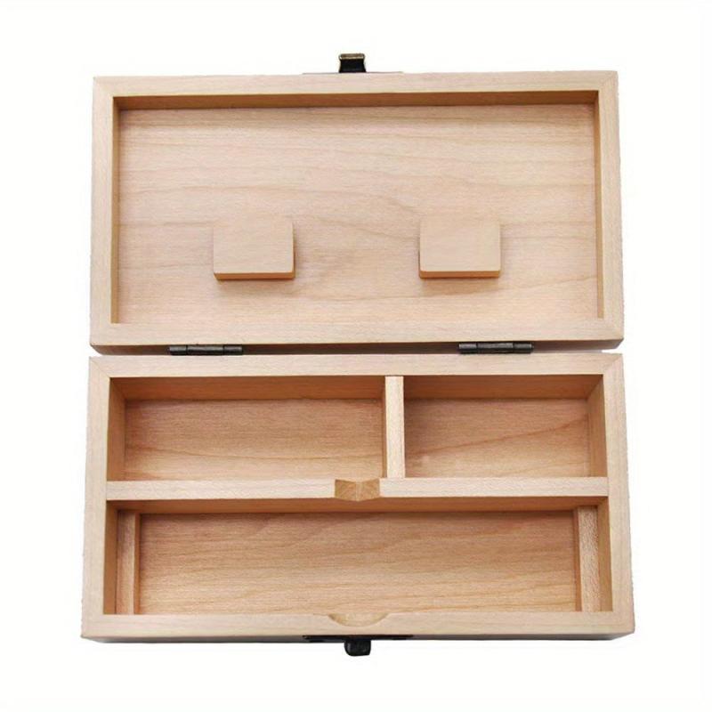 Wooden Herb and Smoking Accessories Storage Box with Grinder and Paper Slots