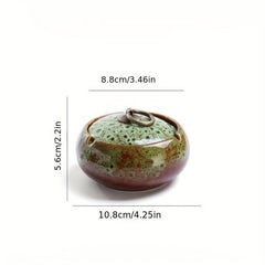 Ceramic Ashtray With Lid For Home Office Decorative Tabletop Ashtray