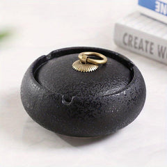 Ceramic Ashtray With Lid For Home Office Decorative Tabletop Ashtray