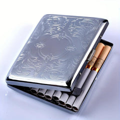 Metal Cigarette Case for 20 Cigarettes - Stylish Gift for Smokers