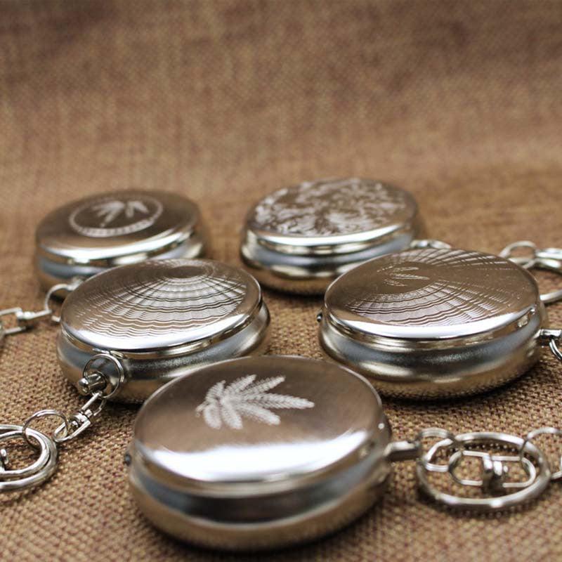 Mini Ashtray Key Chain Stainless Steel Portable Car Pocket Holder
