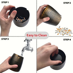 Large Outdoor Ashtray with Lid for Cigarettes