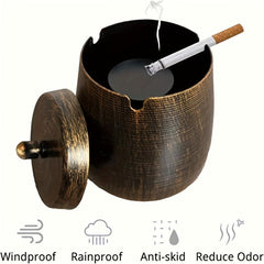 Large Outdoor Ashtray with Lid for Cigarettes