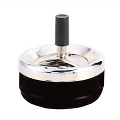 Large Round Push Down Cigarette Ashtray with Spinning Tray