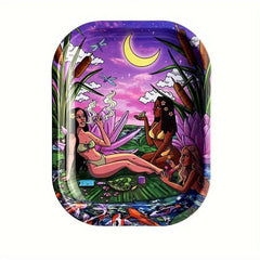 Creative Pattern Rolling Tray Metal Durable Wake Up Tray