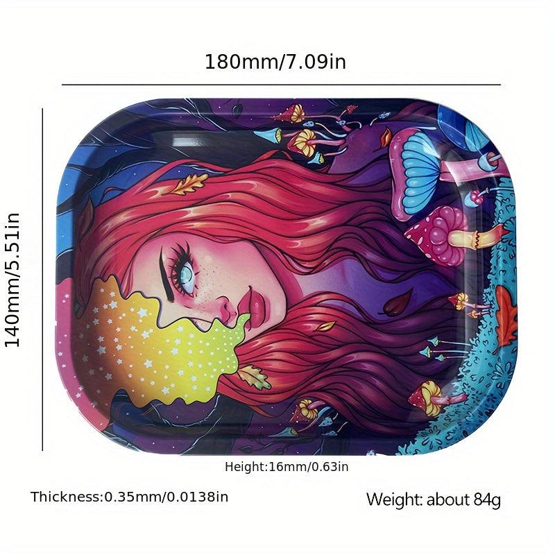 Creative Pattern Rolling Tray Metal Durable Wake Up Tray