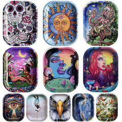 Creative Pattern Rolling Tray Metal Durable Wake Up Tray