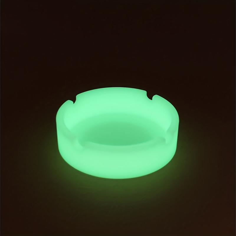 Luminous Round Ashtray with Silicone Material