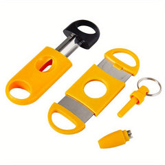 3pcs Cigar Cutter Set Stainless Steel Cigar Scissors Punch Accessories