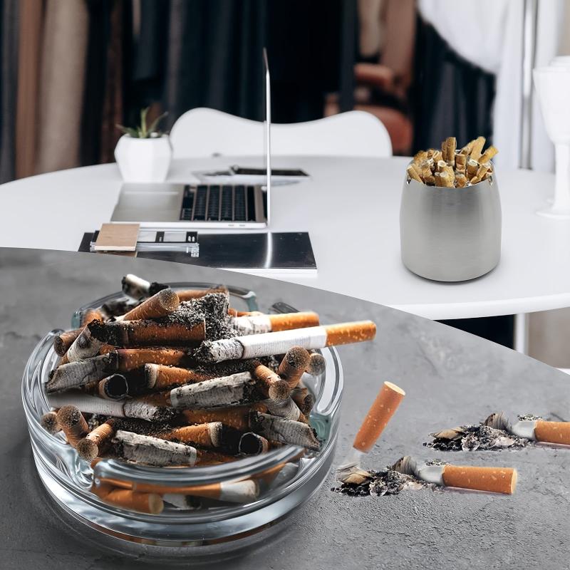 Windproof Ashtray With Lid Non-slip Base Decorative Astray for Home Hotel Bar
