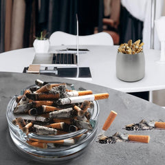 Windproof Ashtray With Lid Non-slip Base Decorative Astray for Home Hotel Bar
