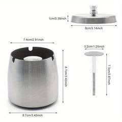 Windproof Ashtray With Lid Non-slip Base Decorative Astray for Home Hotel Bar