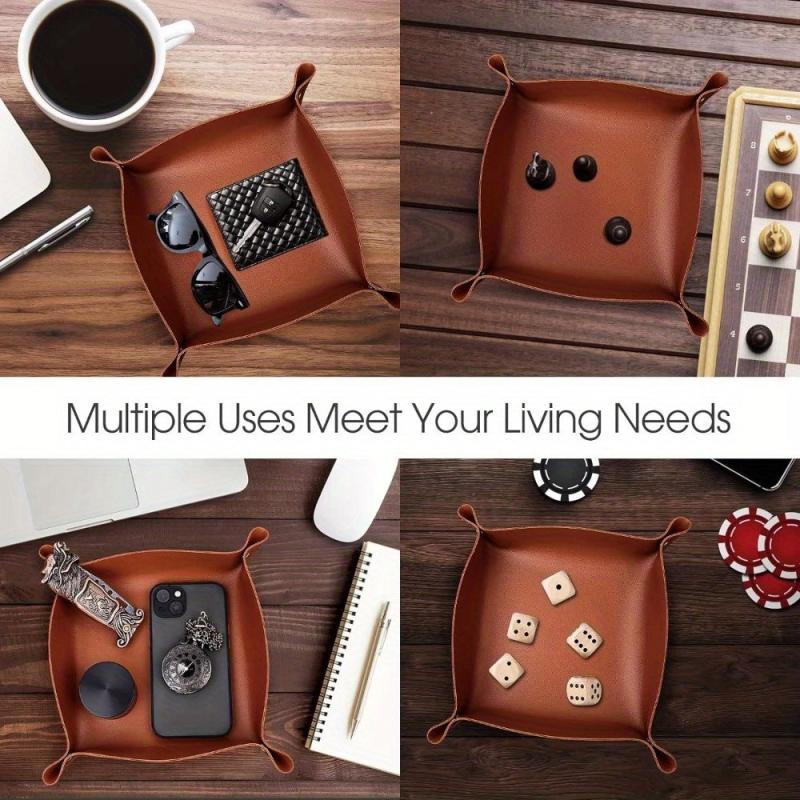Leather Rolling Tray & Smell Proof Bags Set